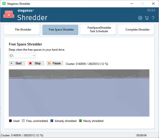 Steganos 空き領域Shredder