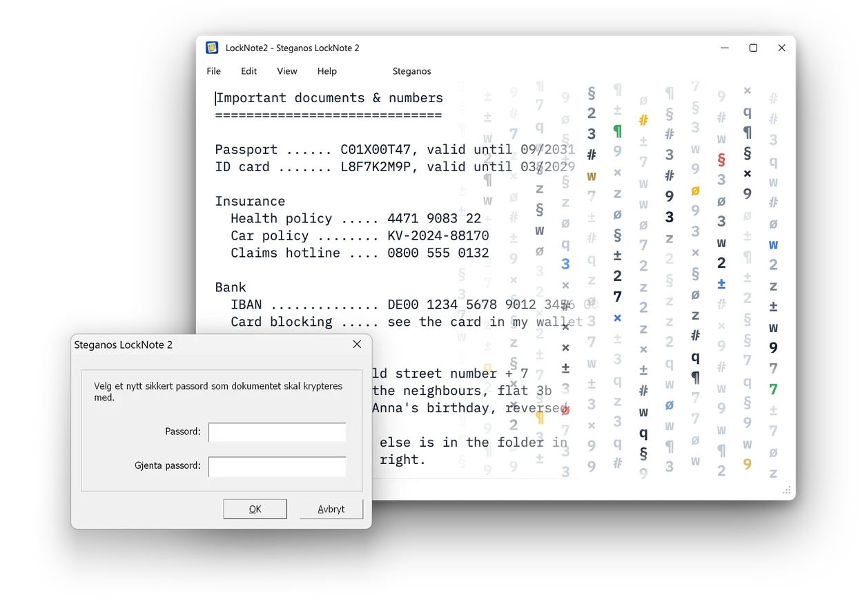 Steganos LockNote 2: Krypter tekst gratis